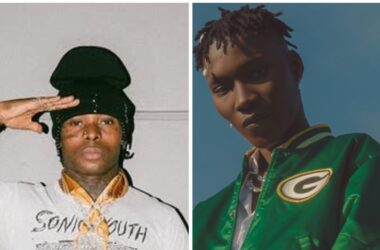 Side-by-side comparison of Nigerian music artists Asake and Zinoleesky, showcasing their careers, net worth, and achievements