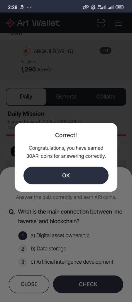 Ari Wallet Daily Quiz