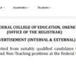 FCE Okene Recruitment 2025