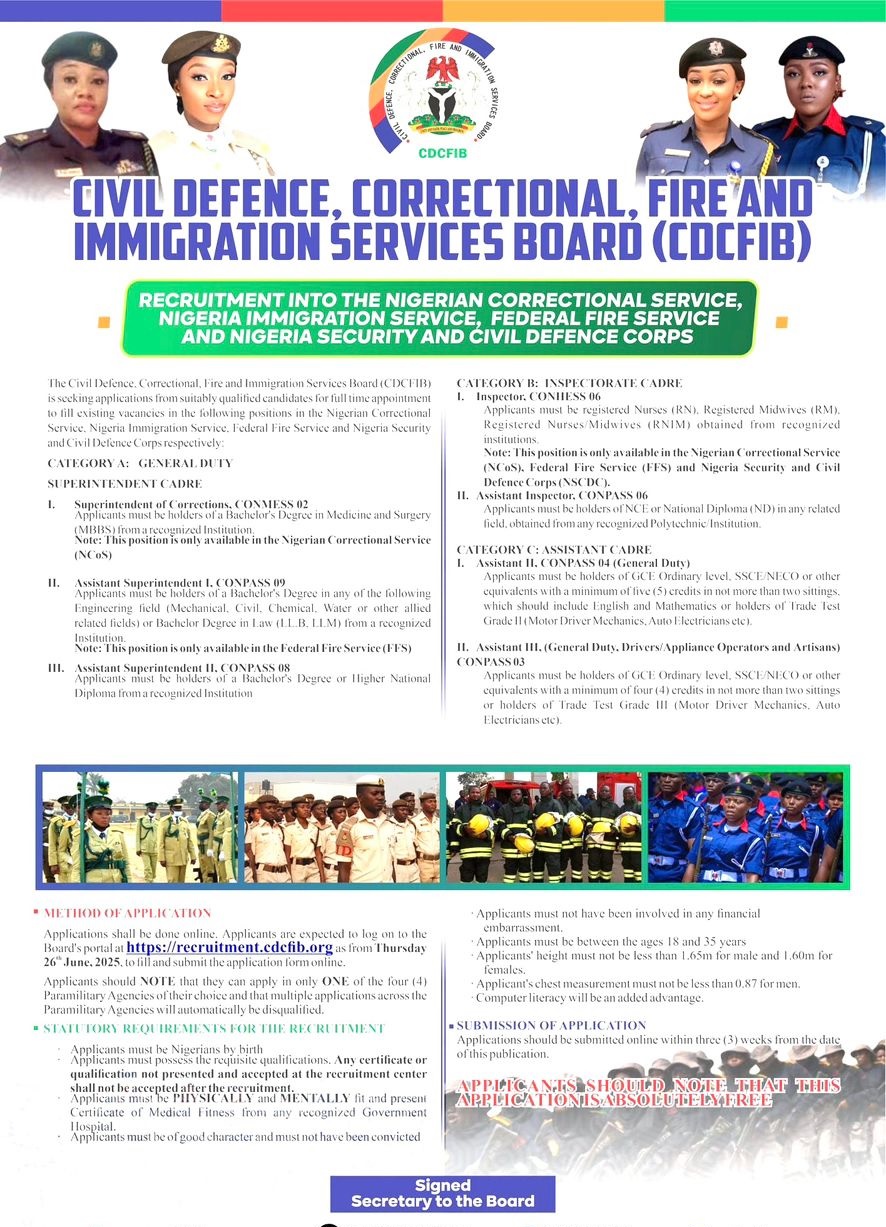 NSCDC Recruitment Form Portal 2025